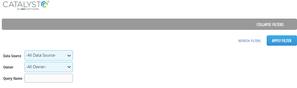 Query Builder filter and search interface