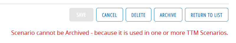 Error message when archiving is blocked